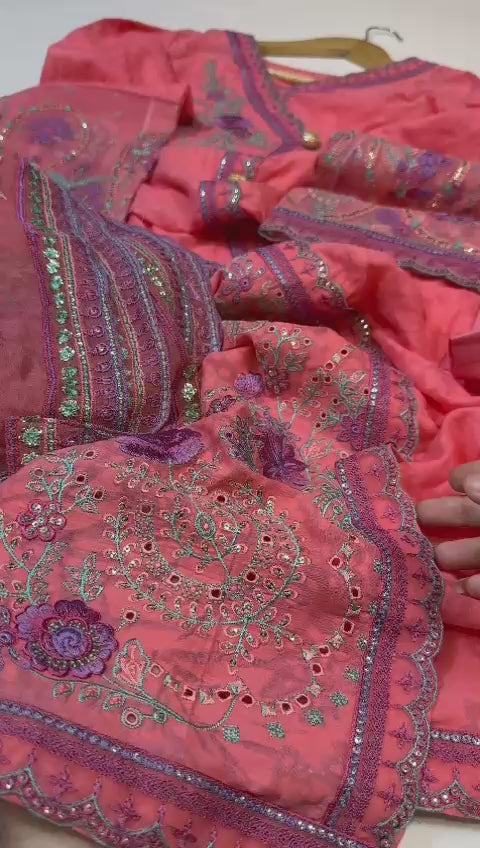 (A) Bedar's (Eid Collection )(embroided lawn )(3pc)(stitch and unstitch)(new collection) with (chiffon dupatta)