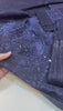 (A) Feroza embroided chicken kari lawn (3pc)(unstitch new collection)(blue chickenkari )