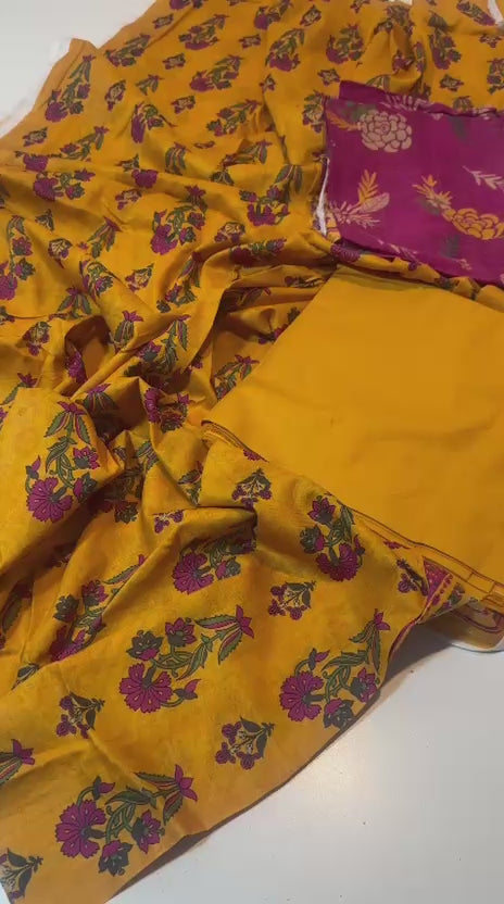 Mizaj 3 Piece Unstitched Printed Lawn Suit | Lawn Dupatta & Trouser