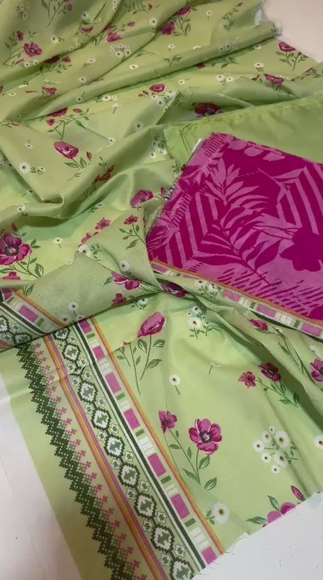 : Zesh - 3 Piece Unstitched Printed  (Rs. 2,999)