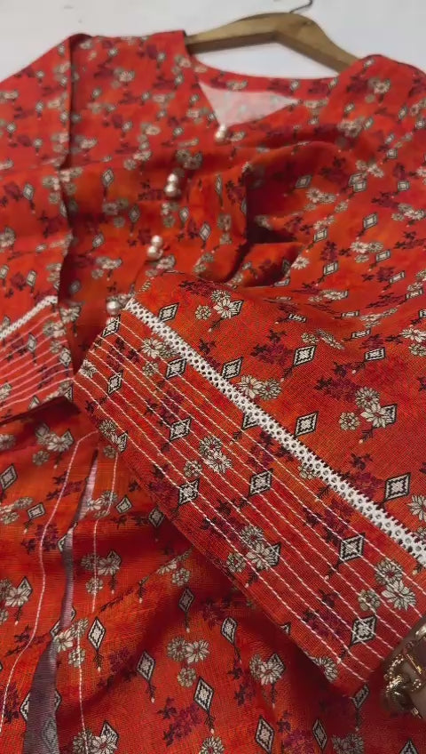 (A) Bedar's printed khaddar (2pc) stitch and unstitch ( new collection)