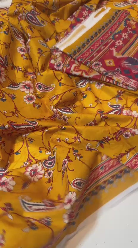 Mizaj - 3 Piece Unstitched Printed Lawn Collection (Rs. 2,750)