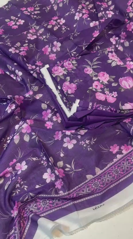 Mizaj 2 Piece Unstitched Printed Lawn Suit | Rs. 2,600
