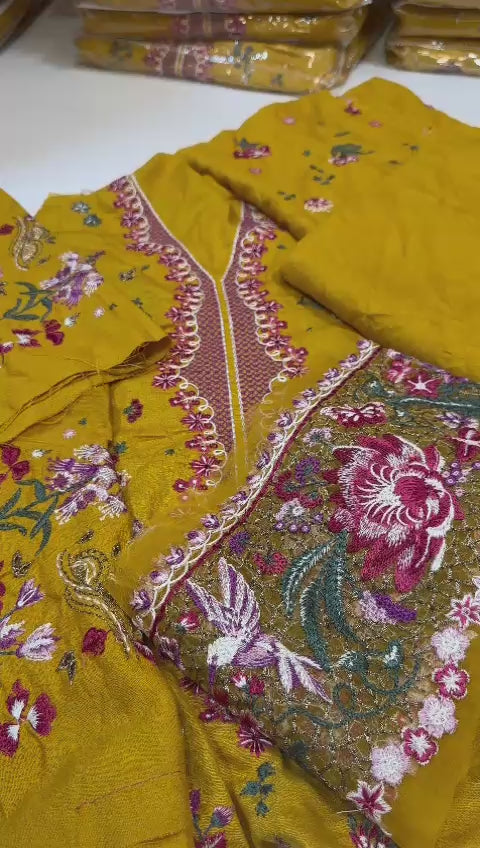 (A) Bedar's embroided karandi (2pc)(unstitch new collection)