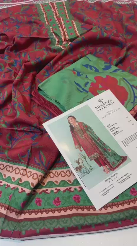 Bonanza Satrangi 3 Piece Unstitched Printed Lawn Suit - PKR 2,450