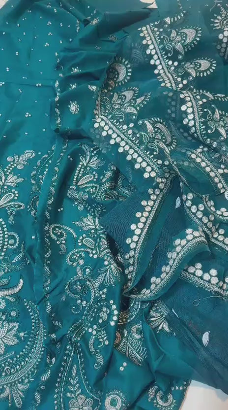 Paras Premium Luxury Embroidered 3 Piece Suit | PKR 7,500