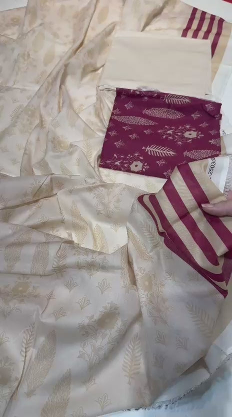 Mizaj 3 Piece White & Red Lawn Suit | Vibrant Summer Collection