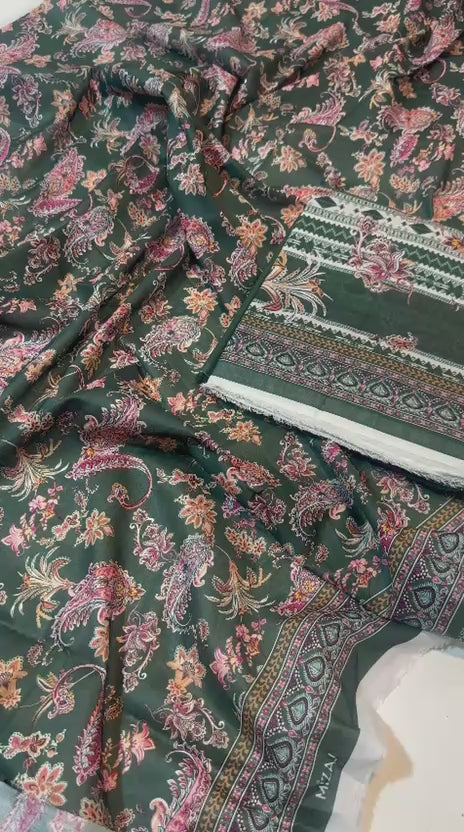 : Mizaj 2 Piece Unstitched Printed Lawn Suit | Rs.2850