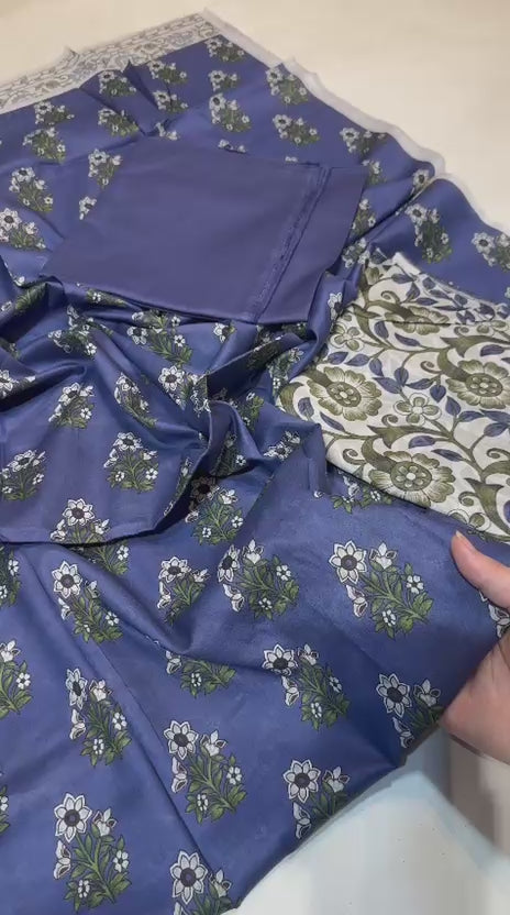 Orient 3 Piece Blue Lawn Suit | Refreshing Summer Wear