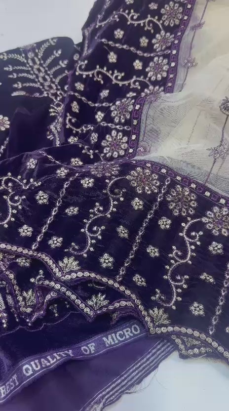 Maria b velvet suit 3pc