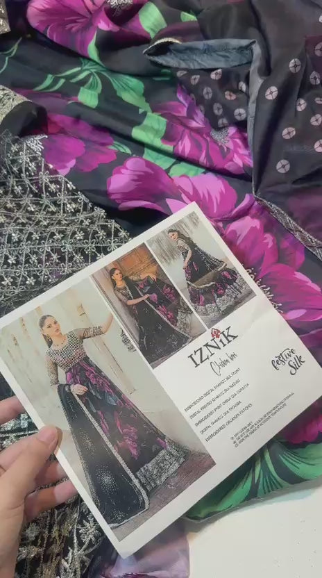Iznik Printed 3-Piece Unstitched Suit