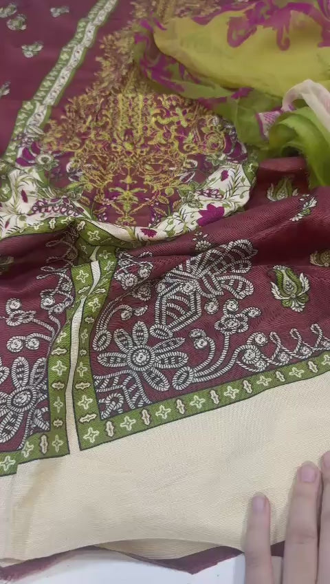 (A) Beechtree printed khaddar (3pc)(unstitch new collection)