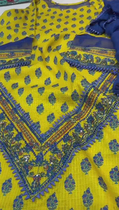 (A) Bedar's printed doriya lawn (2pc)(stitch new collection)