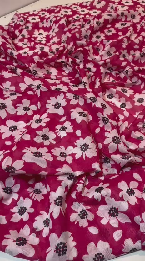 Sapphire 2 Piece Printed Flower Red Lawn Suit | PKR 1,399