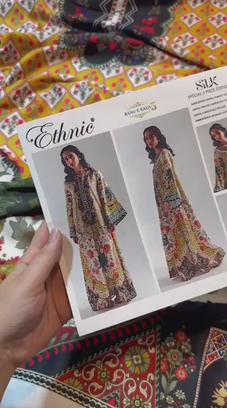 Ethnic 2 Piece Unstitched Printed Lawn Suit