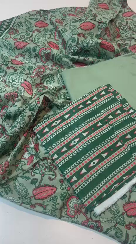 ZESH Premium Unstitched 3 Piece Lawn Suit