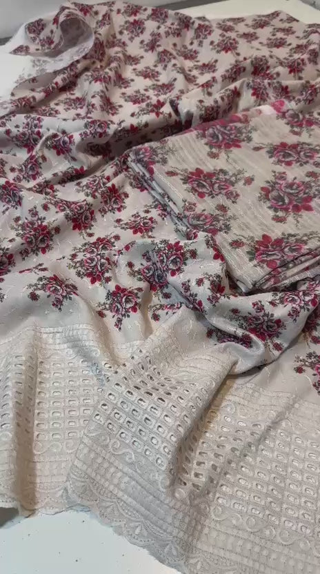 3-Piece Unstitched Printed Lawn Suit