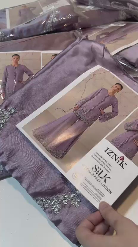 Iznik 2 Piece Unstitched Silk Suit – Printed & Embroidered Collection