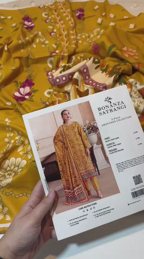 Bonanza Satrangi 3 Piece Unstitched Printed Lawn Suit - PKR 2,450