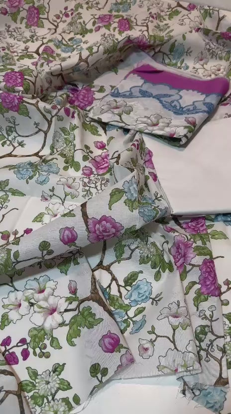 ELAF Premium Unstitched 3 Piece Suit | Summer Printed Edition