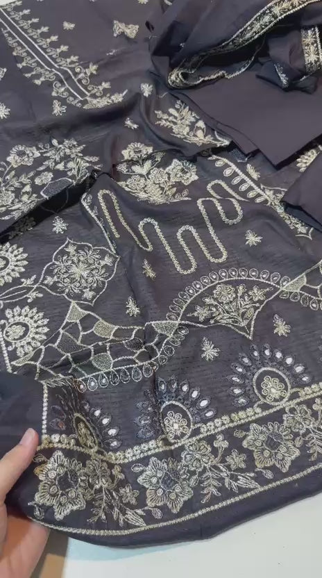 Bareeze Signature Embroidered Lawn Suit | Unstitched 3-Piece