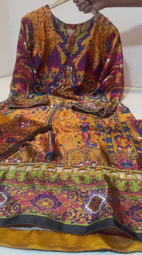 HELARA by Halima Stitched Silk Suit | Shop Online PKR 3,750