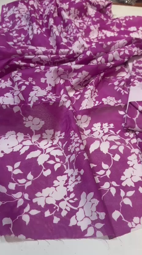 Zara Ali Electric Pink Casual 3 Piece Suit | Everyday Printed Lawn