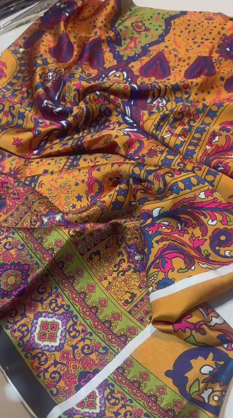 Ethnic Printed Silk Unstitched 2-Piece Suit | Shop Online PKR 1,950