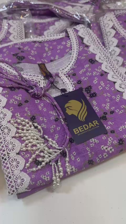 (A) Bedar's printed khaddar (2pc) (stitch new collection)