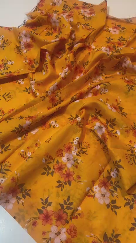 Zesh Textiles 3-Piece Unstitched Lawn Suit | Printed Shirt, Dupatta & Trouser