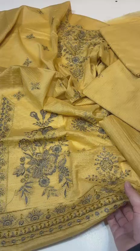 Kayseria Premium Luxury 3 Piece Suit | Sun-Kissed Yellow Edition