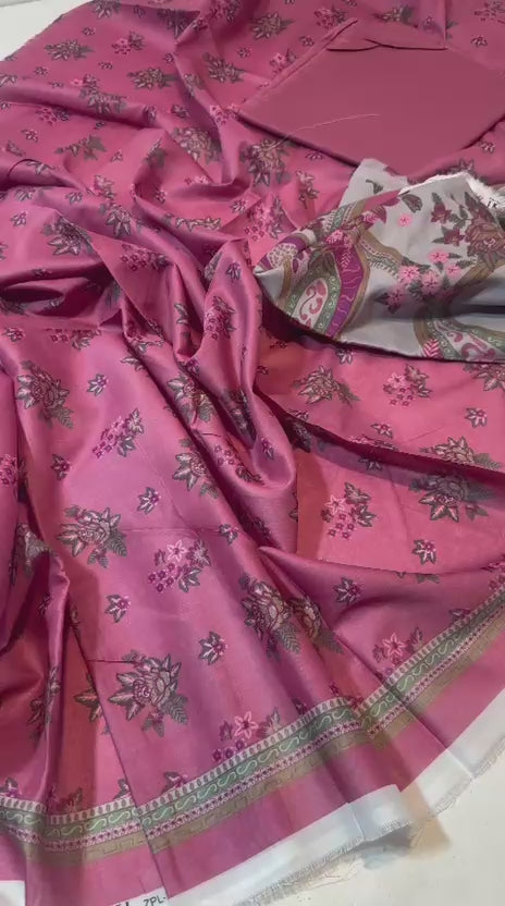 ZESH Premium Unstitched 3 Piece Lawn Suit