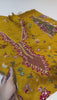 (A) Bedar's embroided (summer karandi) (2pc)(unstitch new collection)( mustard summer karandi green with pink embroidery)