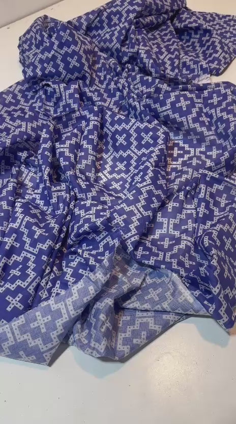 Sapphire 2 Piece Printed Light Blue Lawn Suit | PKR 1,399