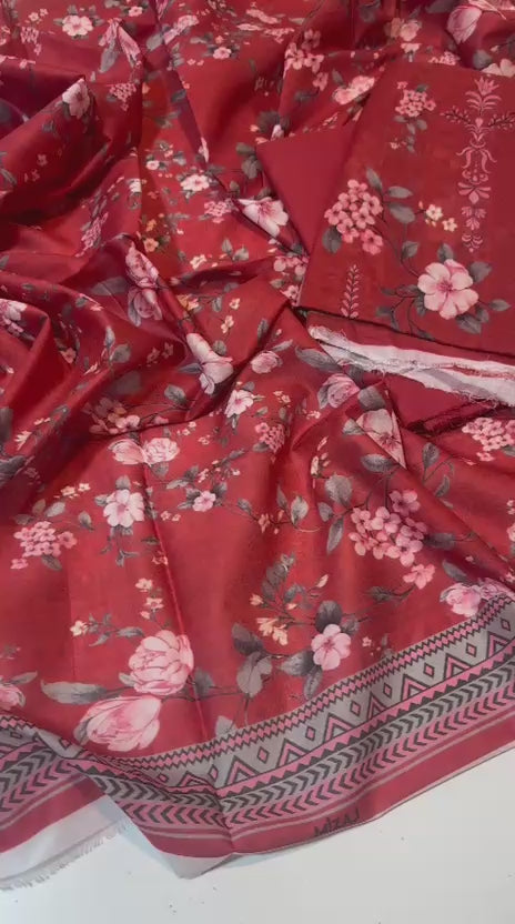 Mizaj - 3 Piece Unstitched Printed Lawn Collection (Rs. 2,750)