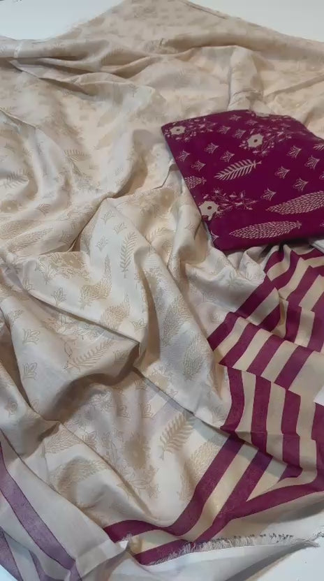 Mizaj 3 Piece Unstitched Printed Lawn Suit | Lawn Dupatta & Trouser