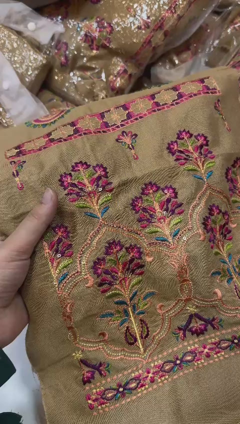 (A) Bedar's embroided karandi (2pc)(unstitch new collection)