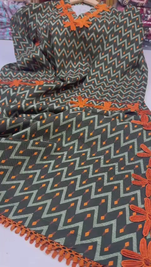 (A) Bedar's khaddar (2pc)stitch (new collection)