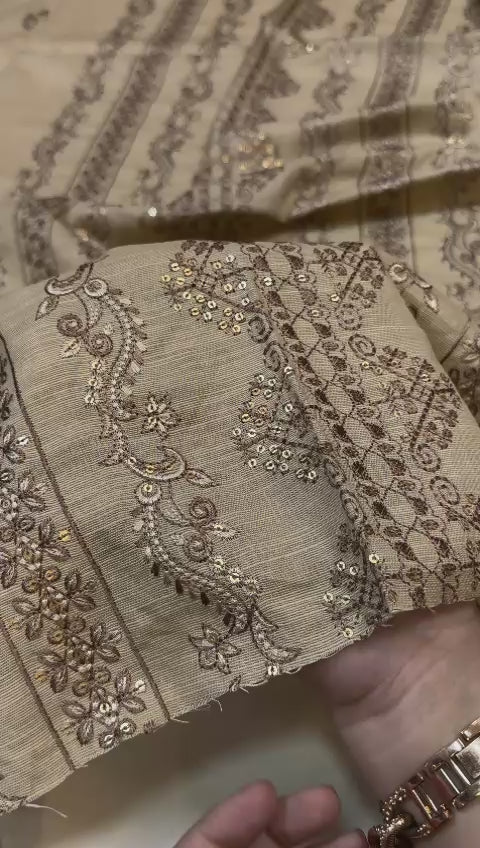 (A) Bedar's embroided khaddar (3pc)(unstitch new collection)