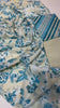 Zesh 3 Piece White & Blue Lawn Suit | Breezy Summer Wear